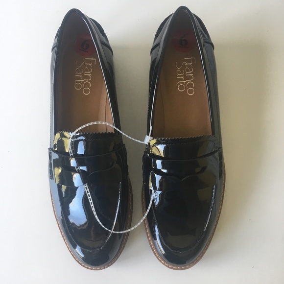franco sarto patent leather loafers